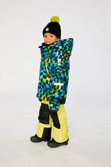 Two Piece Play Snowsuit Green Yellow And Blue Checkerboard With Yellow Pants-2