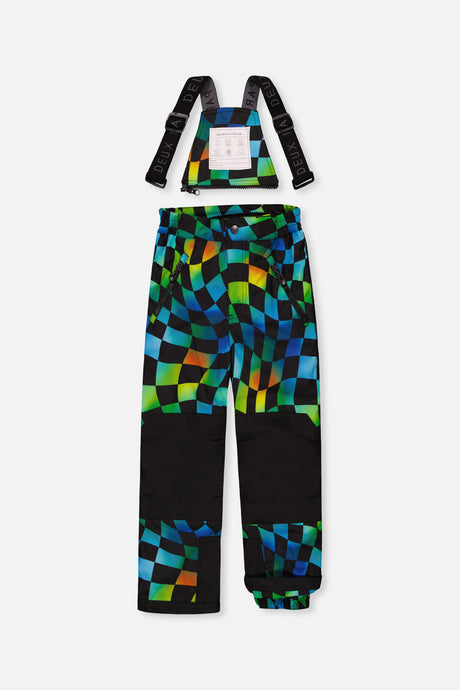 Deux par Deux black colorblock PLAY snowsuit with checkerboard pants, product photo 5