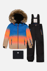 Two Piece Play Snowsuit Blue And Orange Gradient-0