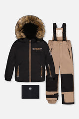Two Piece Play Snowsuit Black And Beige-0