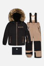 Two Piece Play Snowsuit Black And Beige-0