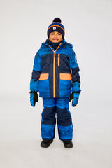Two Piece Play Snowsuit Navy Blue And Orange With Blue Pants-1