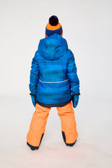 Deux par Deux Two Piece Play Snowsuit Navy Blue And Orange With Orange Pants