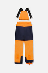 Deux par Deux Two Piece Play Snowsuit Navy Blue And Orange With Orange Pants