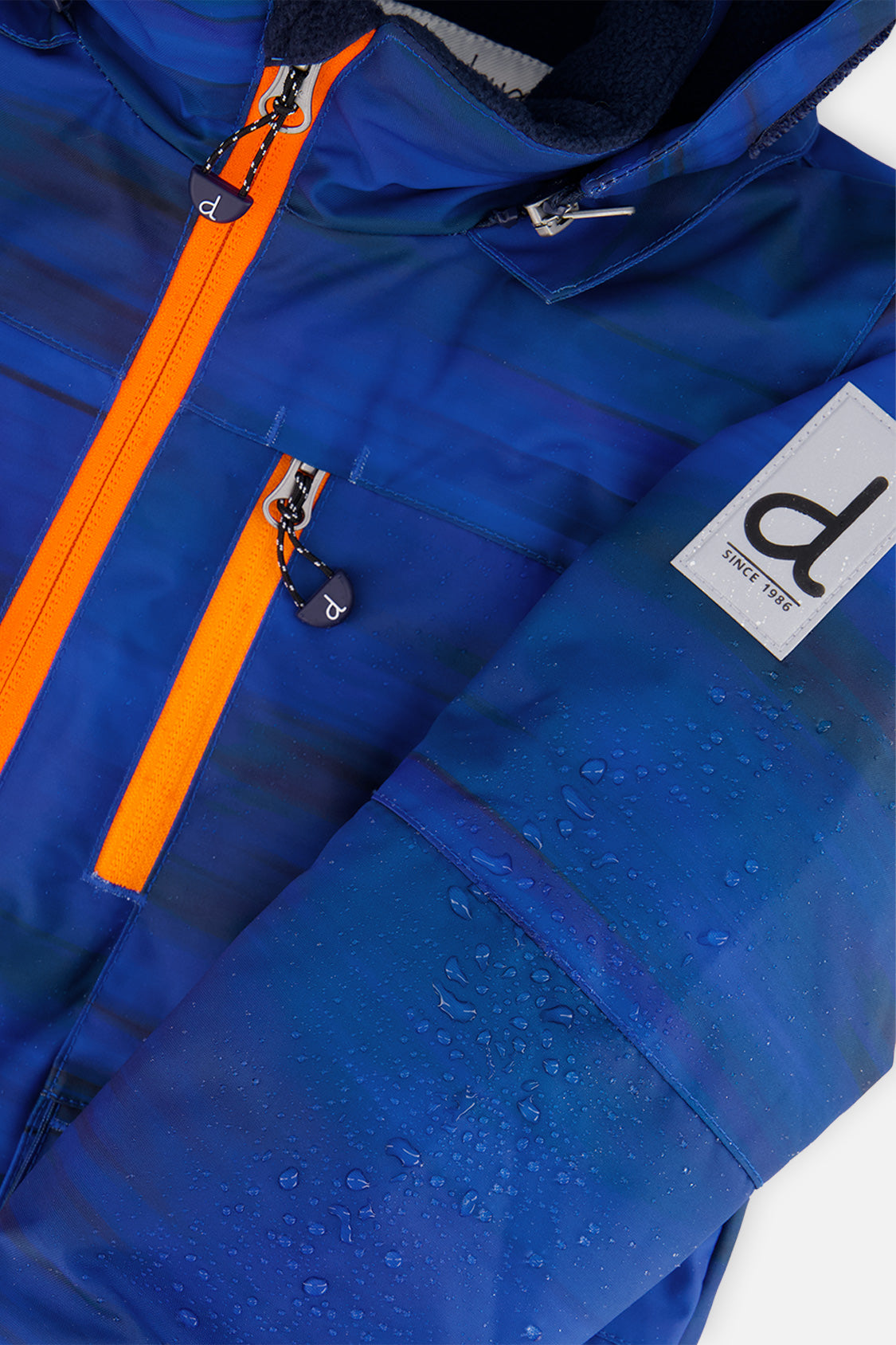 Deux par Deux Two Piece Play Snowsuit Navy Blue And Orange With Orange Pants