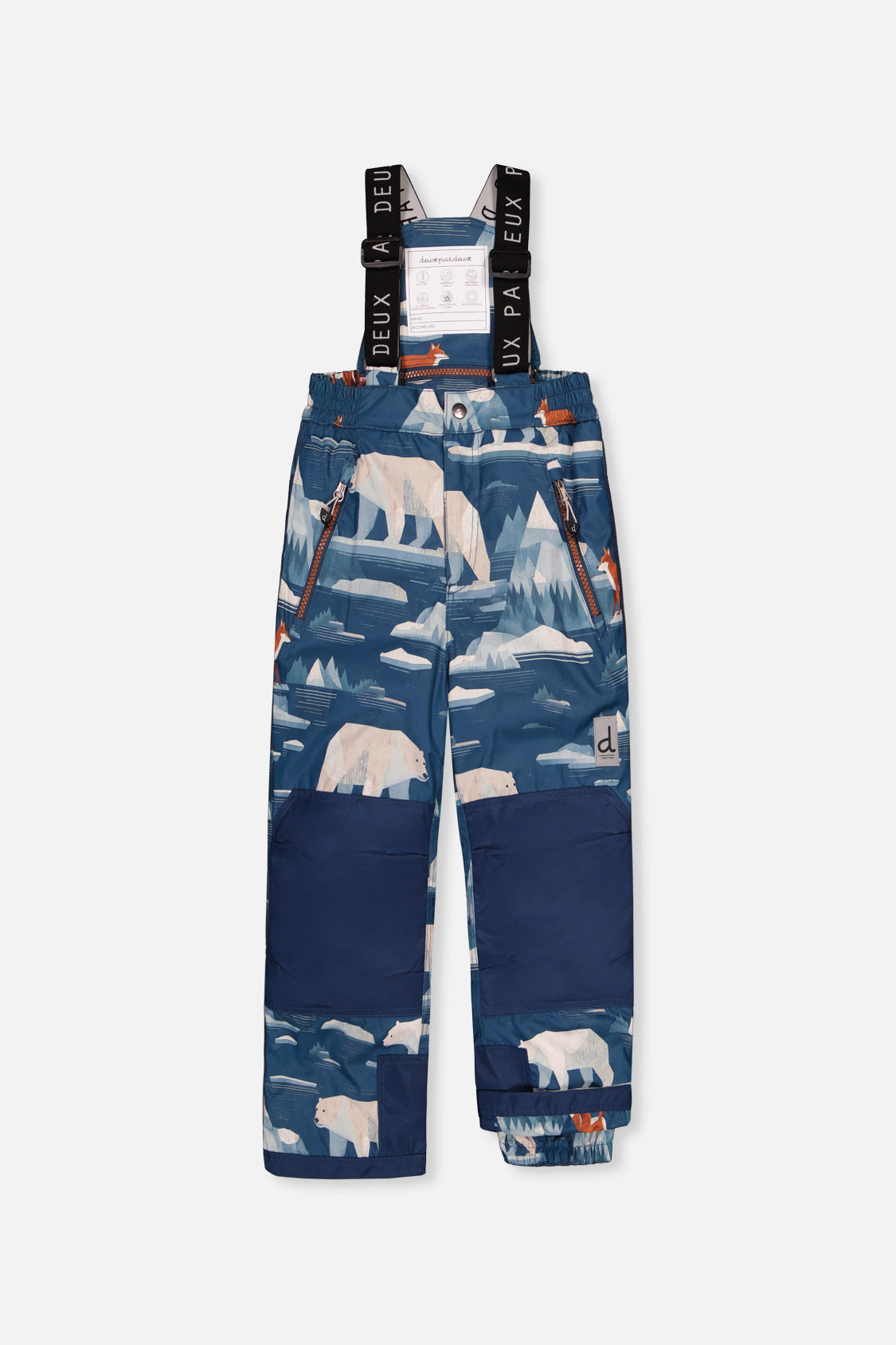 Deux par Deux Two Piece Play Snowsuit Navy And Rust Colorblock With Blue Bear Print Pants