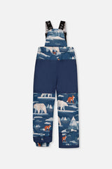 Deux par Deux Two Piece Play Snowsuit Navy And Rust Colorblock With Blue Bear Print Pants