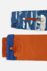 Deux par Deux Two Piece Play Snowsuit Blue Bear Print With Rust Pants