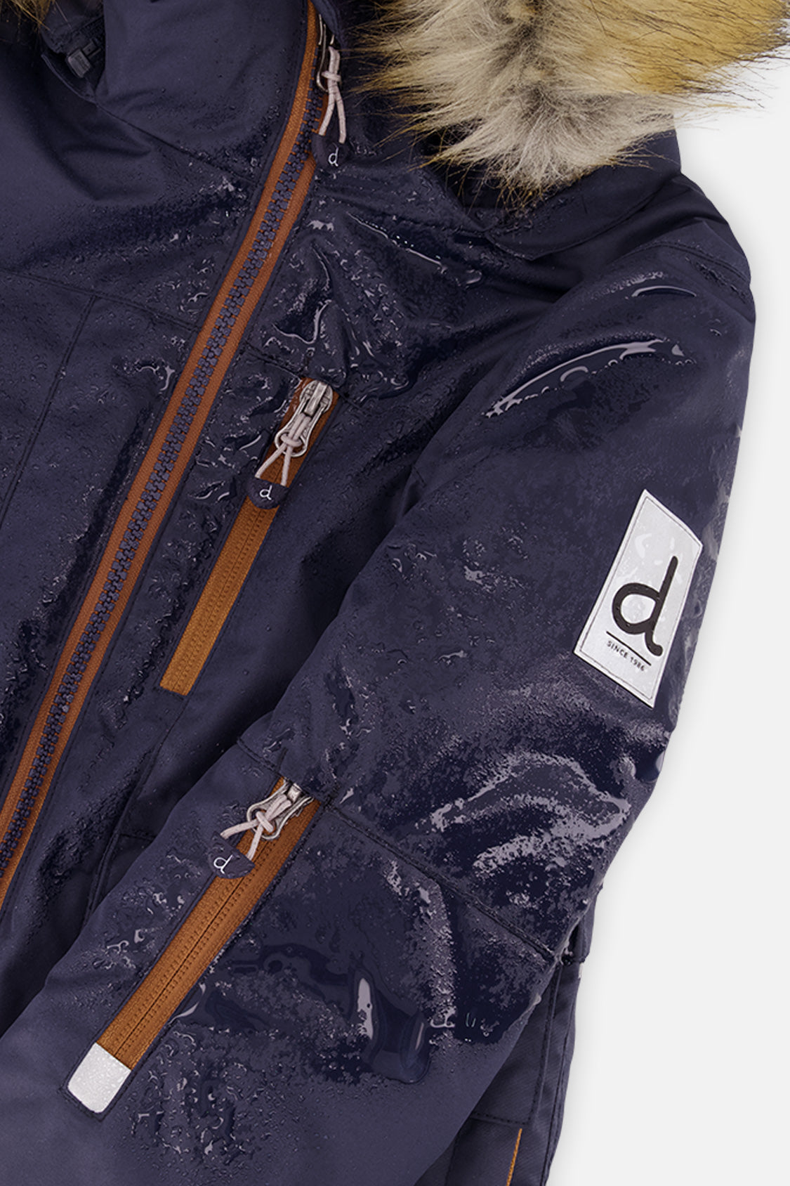Deux par Deux Two Piece Play Snowsuit Navy Blue With Brown Pants