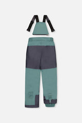Deux par Deux PLAY green snow pants with dark grey seat panel, back view
