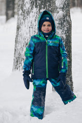 Two Piece Play Snowsuit Blue And Green Checkered Print-2