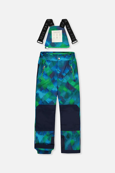 Deux par Deux blue and green checkered PLAY two-piece snowsuit, product photo 5