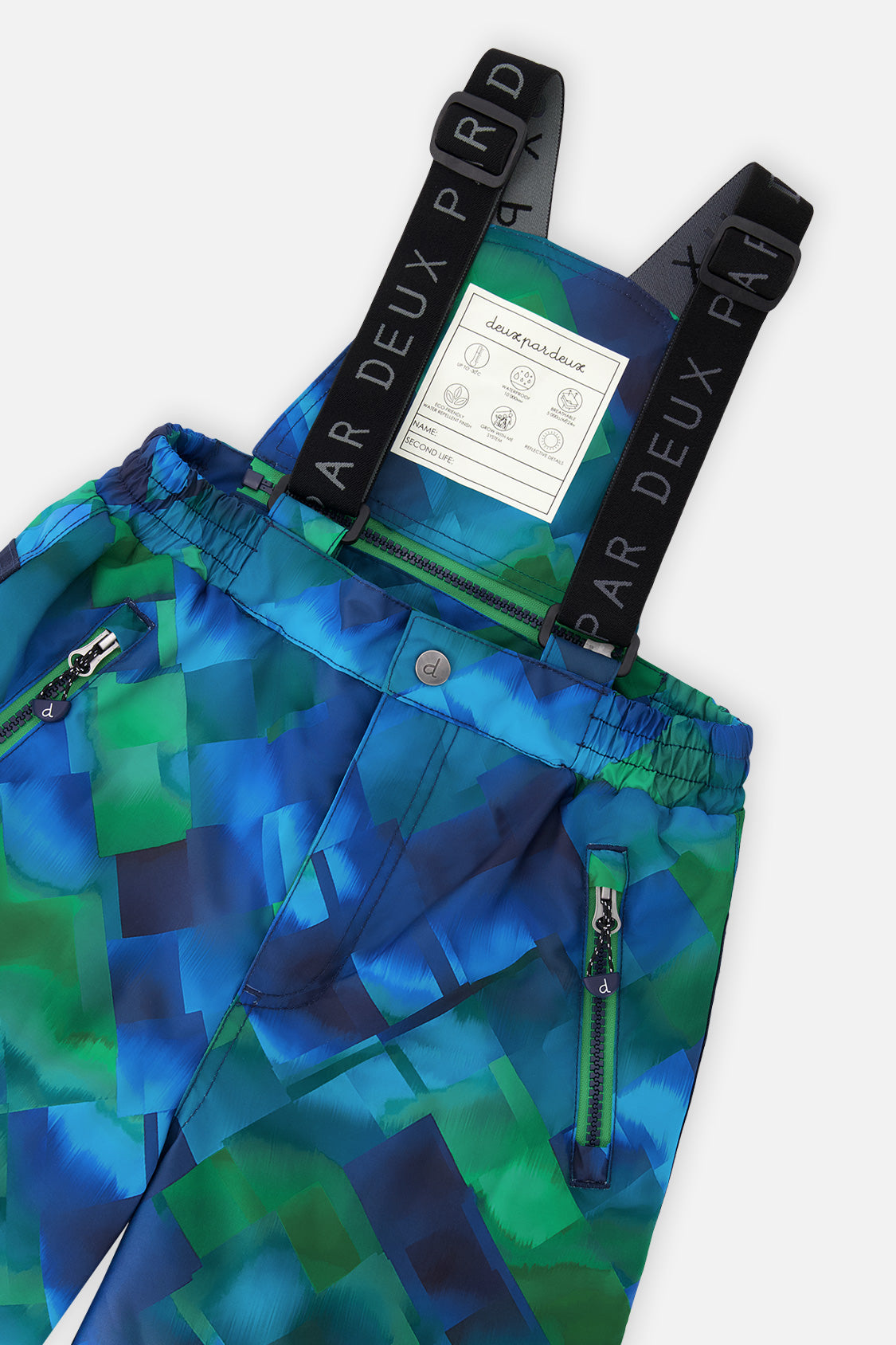 Deux par Deux Two Piece Play Snowsuit Blue And Green Checkered Print