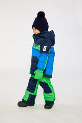 Two Piece Play Snowsuit Royal Blue And Green Colorblock-4