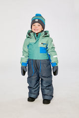 Kids One Piece Play Snowsuit Sage Green And Grey-1