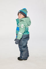 Kids One Piece Play Snowsuit Sage Green And Grey-2