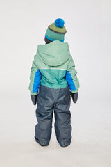 Kids One Piece Play Snowsuit Sage Green And Grey-3