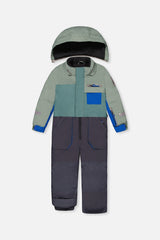 Deux par Deux sage green and grey PLAY one-piece snowsuit, additional view 3
