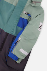 Deux par Deux sage green and grey PLAY one-piece snowsuit, additional view 4