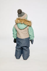 Baby One Piece Snowsuit Adapted For Car Seats Cool Dark Grey-3
