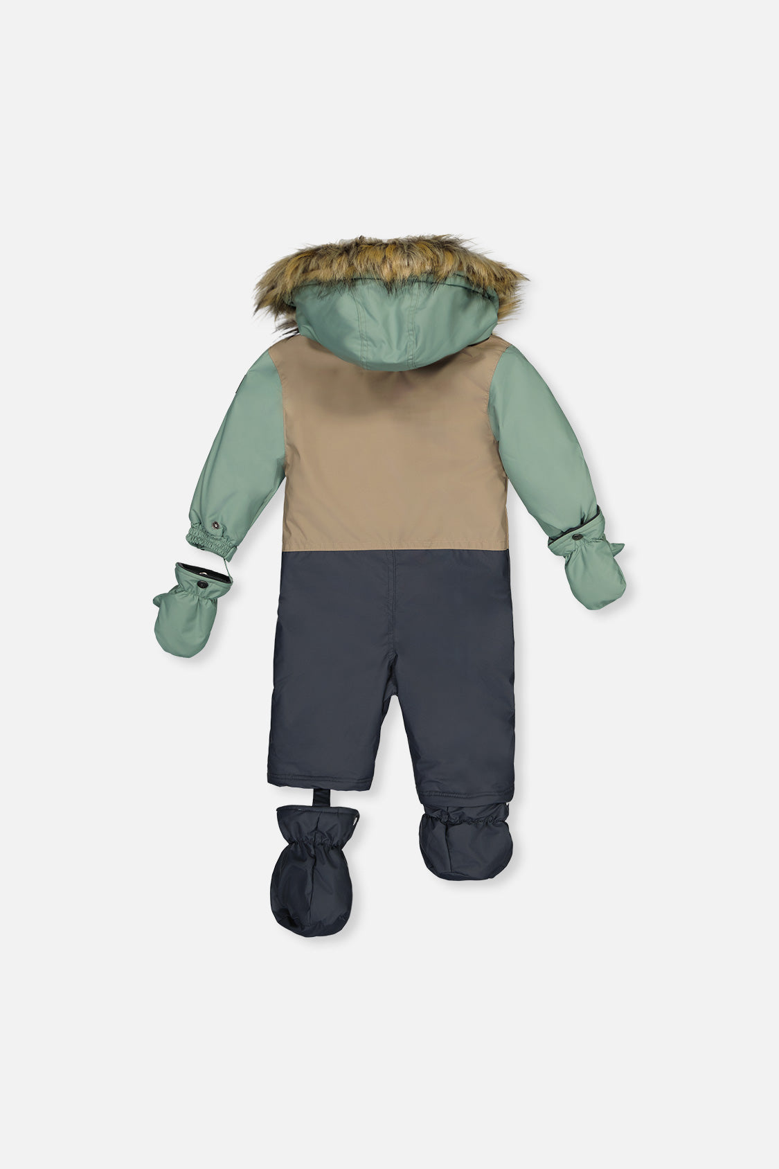 Baby One Piece Snowsuit Adapted For Car Seats Cool Dark Grey-4