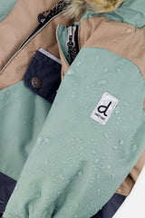 Deux par Deux baby boys' one-piece car-seat snowsuit in cool dark grey, further studio view