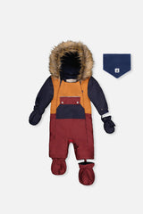 Baby One Piece Snowsuit Adapted For Car Seats Burgundy-0