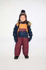 Baby One Piece Snowsuit Adapted For Car Seats Burgundy-1