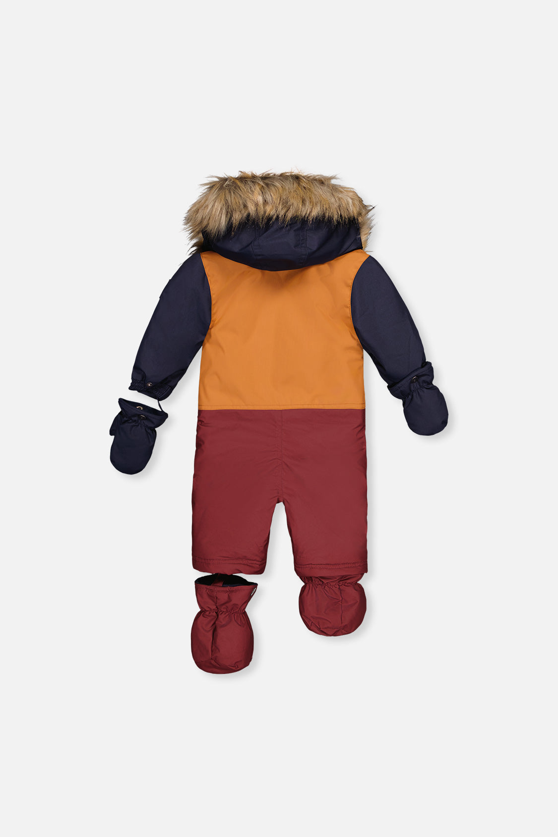 Baby One Piece Snowsuit Adapted For Car Seats Burgundy-4