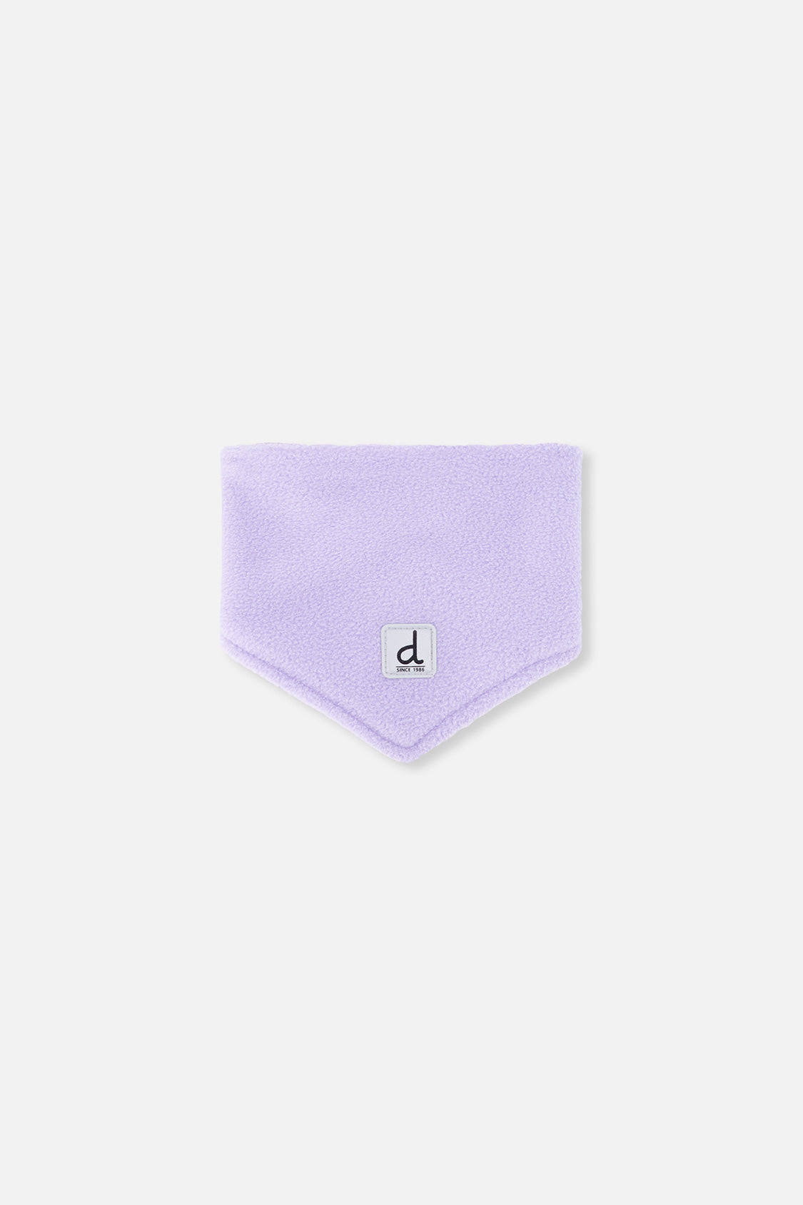 Lavender polar fleece neckwarmer included with the baby snowsuit
