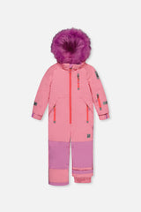 Kids One Piece Play Snowsuit Pink-0