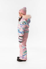 Kids One Piece Play Snowsuit Multicolored Line Print-2