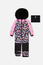 Kids One Piece Play Snowsuit Black Heart Print-0