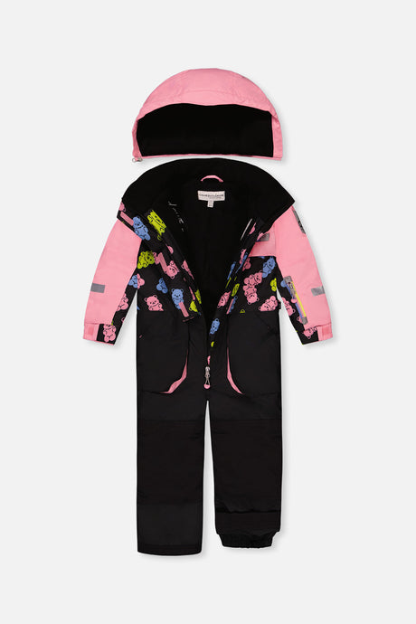 Deux par Deux pink and black gummy bear one-piece PLAY snowsuit, product photo 3