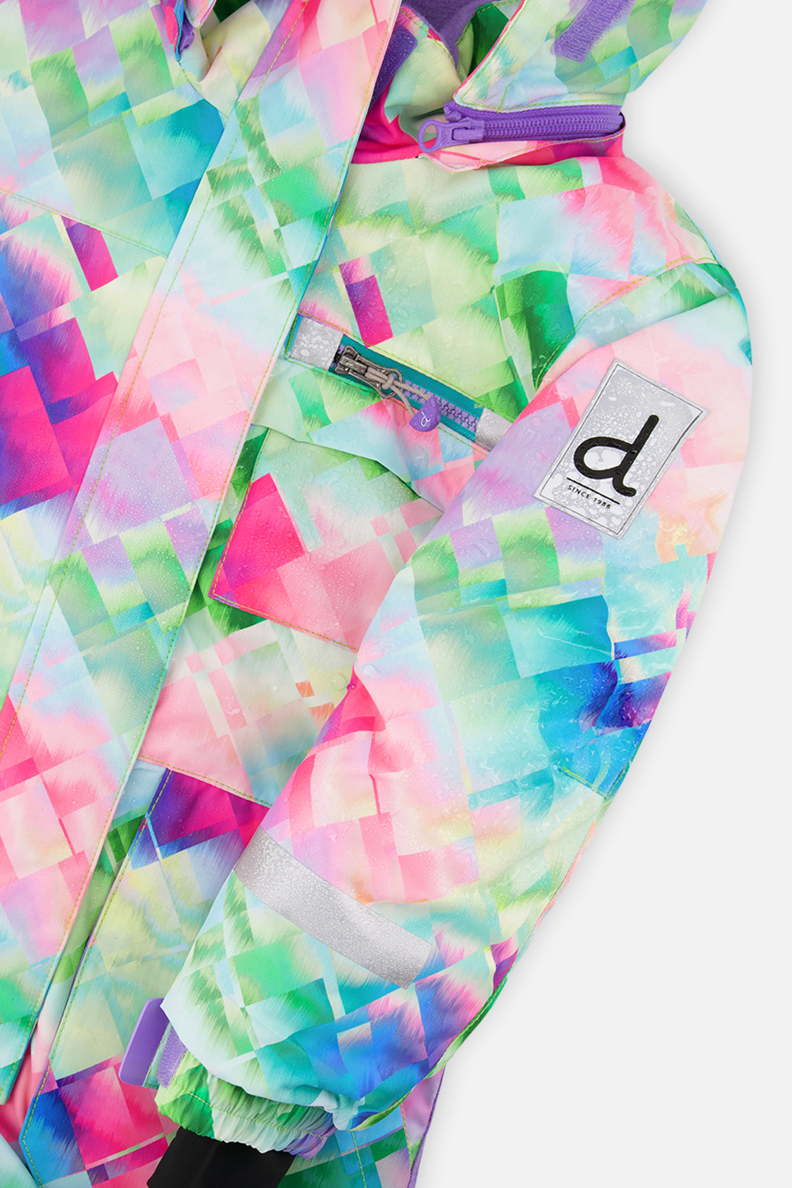 Deux par Deux Kids One Piece Play Snowsuit Multicolor Diamond Print