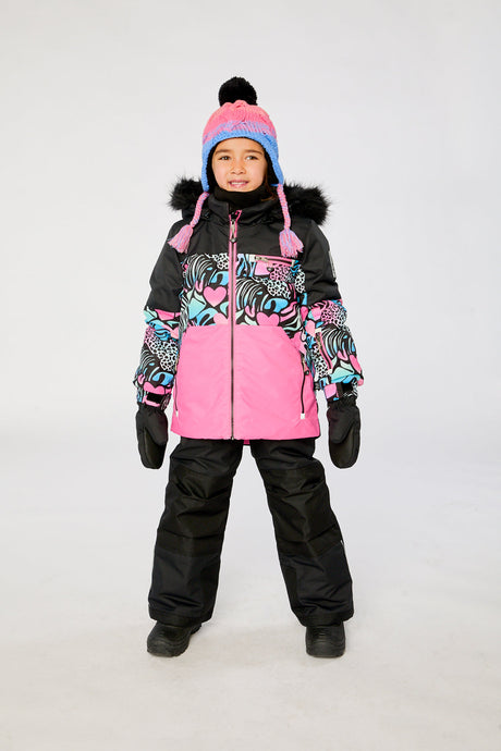 Two Piece Play Snowsuit Black Zebra Print With Black Pants-1