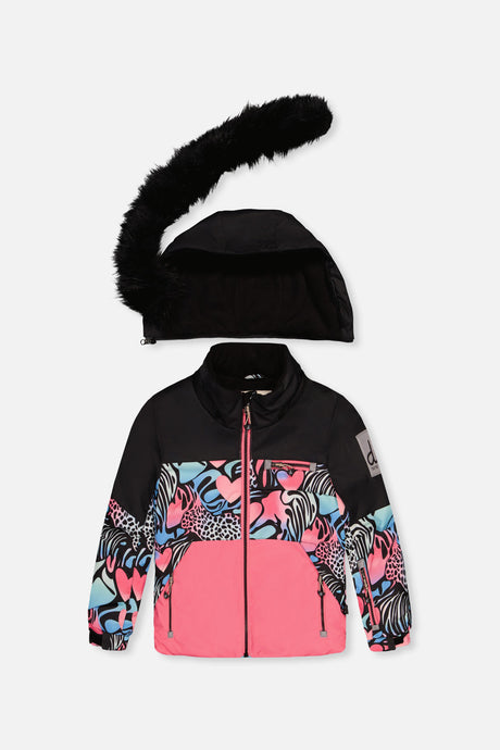 Two Piece Play Snowsuit Black Zebra Print With Black Pants-4