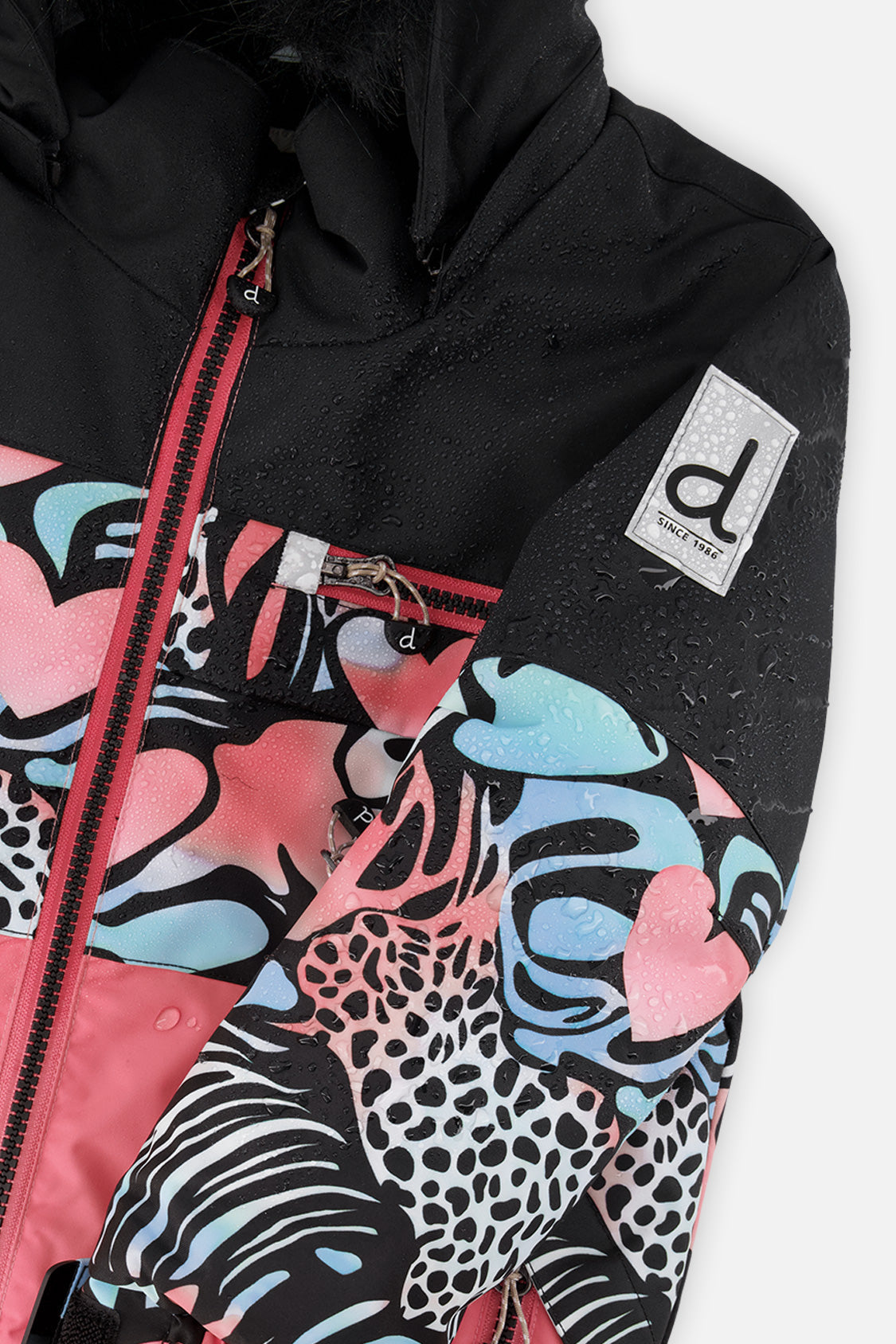 Deux par Deux PLAY black zebra print snowsuit, alternate view 8