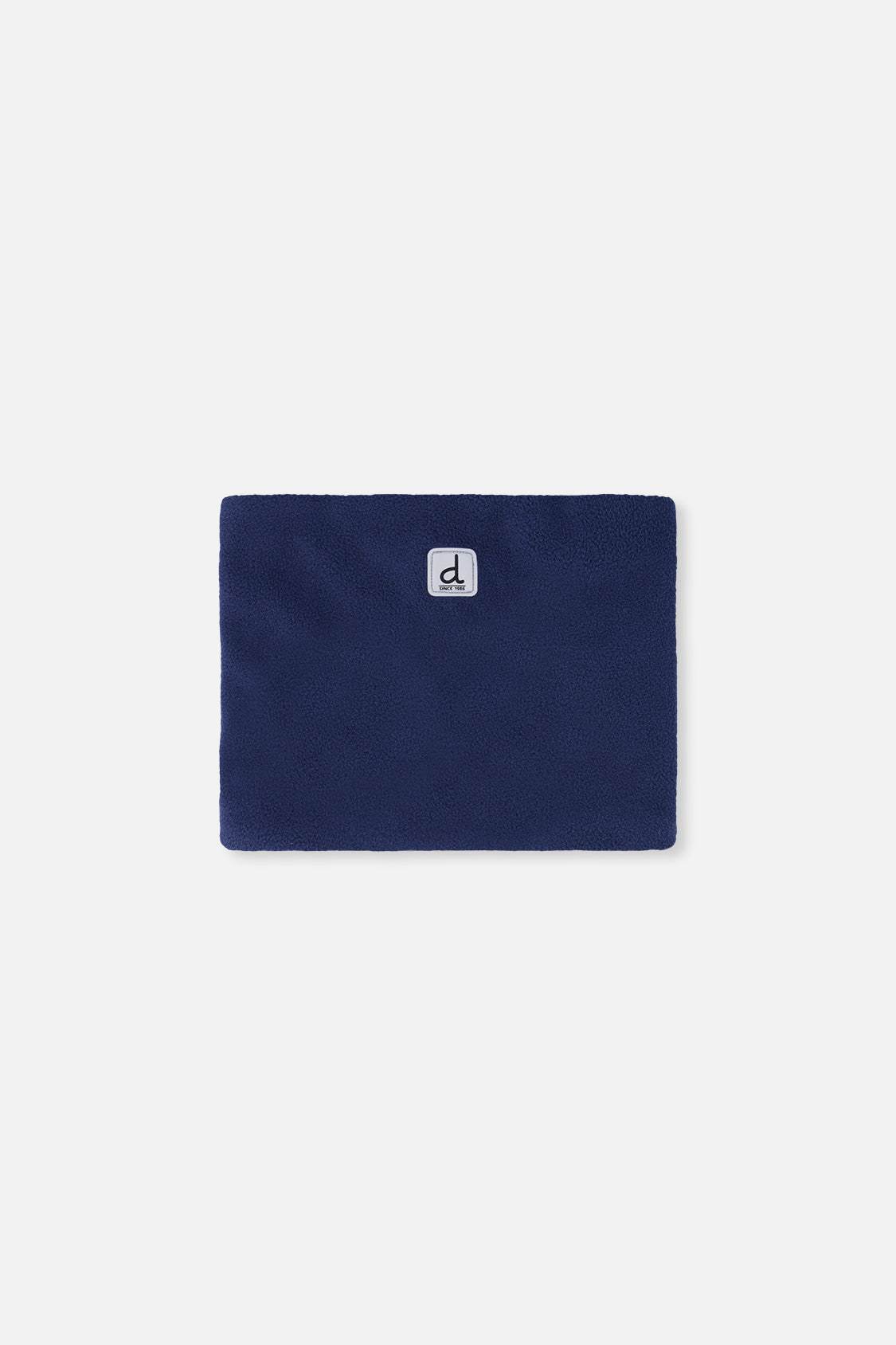 Navy polar fleece neckwarmer included with the pink and purple PLAY snowsuit