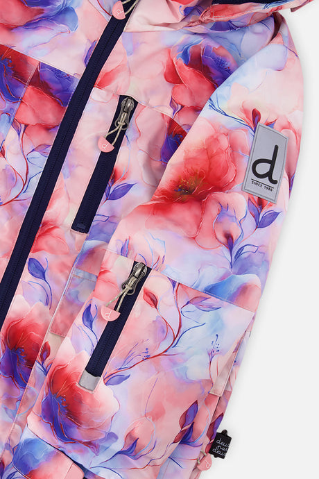 Deux par Deux PLAY mauve floral and navy snowsuit, alternate view 8