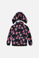 Deux par Deux black rose-print PLAY jacket, back view