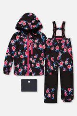 Two Piece Play Snowsuit Black Rose Print-0