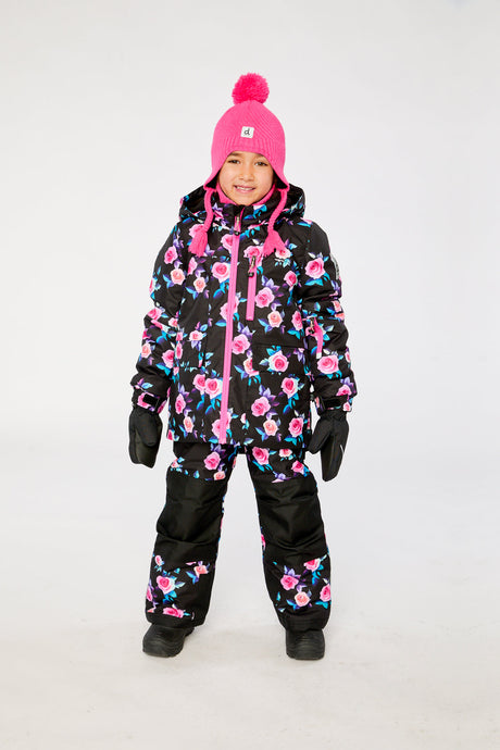 Two Piece Play Snowsuit Black Rose Print-1