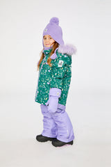 Two Piece Play Snowsuit Green Mini Flower Print-2