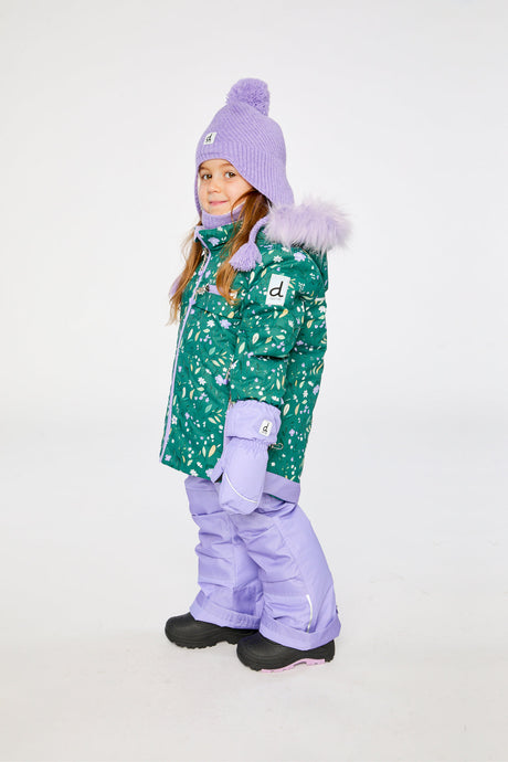 Two Piece Play Snowsuit Green Mini Flower Print-2