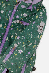 Deux par Deux green mini flower PLAY snowsuit with purple pants, product photo 8