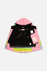 Deux par Deux girls' PLAY two-piece snowsuit in Multicolor Gradient with gummy-bear print pants, additional product view