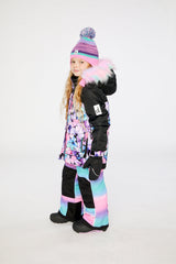 Two Piece Play Snowsuit Purple Floral Print With Gradient Pants-2