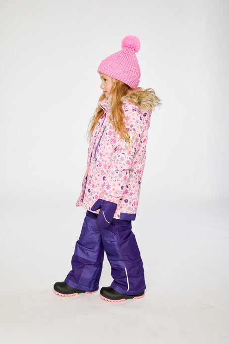 Two Piece Play Snowsuit Pink Mini Flower Print-2