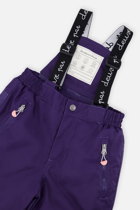 Deux par Deux girls' PLAY snowsuit with pink mini flower jacket and navy snow pants, additional product view